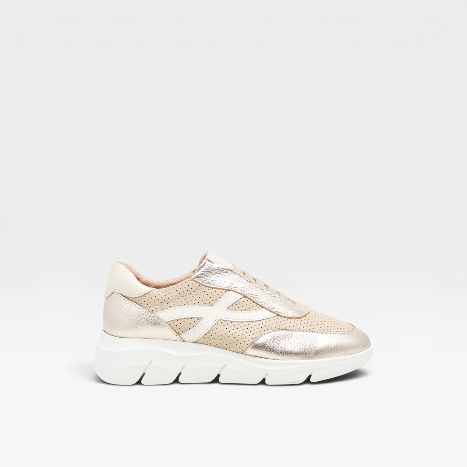 Sneaker piel combinada cierre elástico - 24 horas