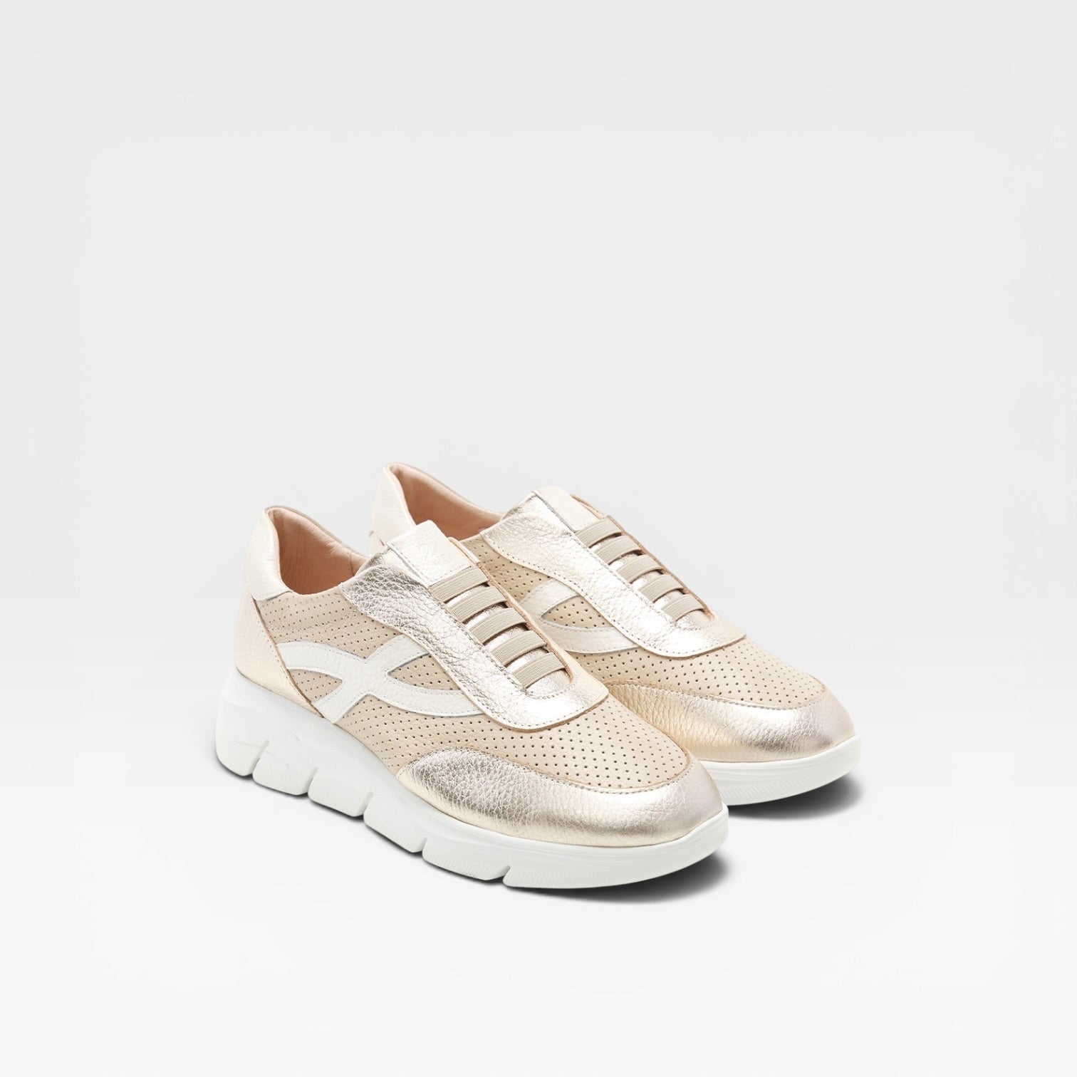 Sneaker piel combinada cierre elástico - 24 horas