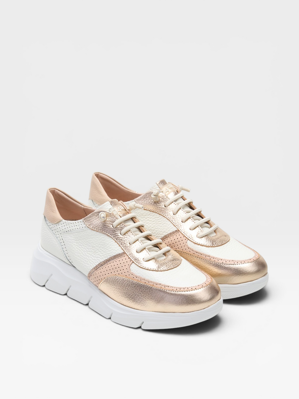 Sneaker piel combinada cordón elástico - 24 horas