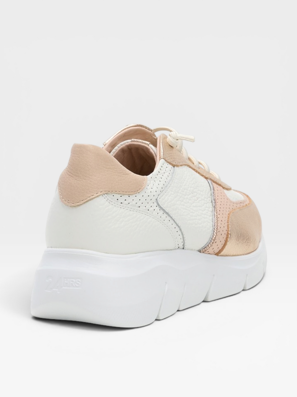 Sneaker piel combinada cordón elástico - 24 horas
