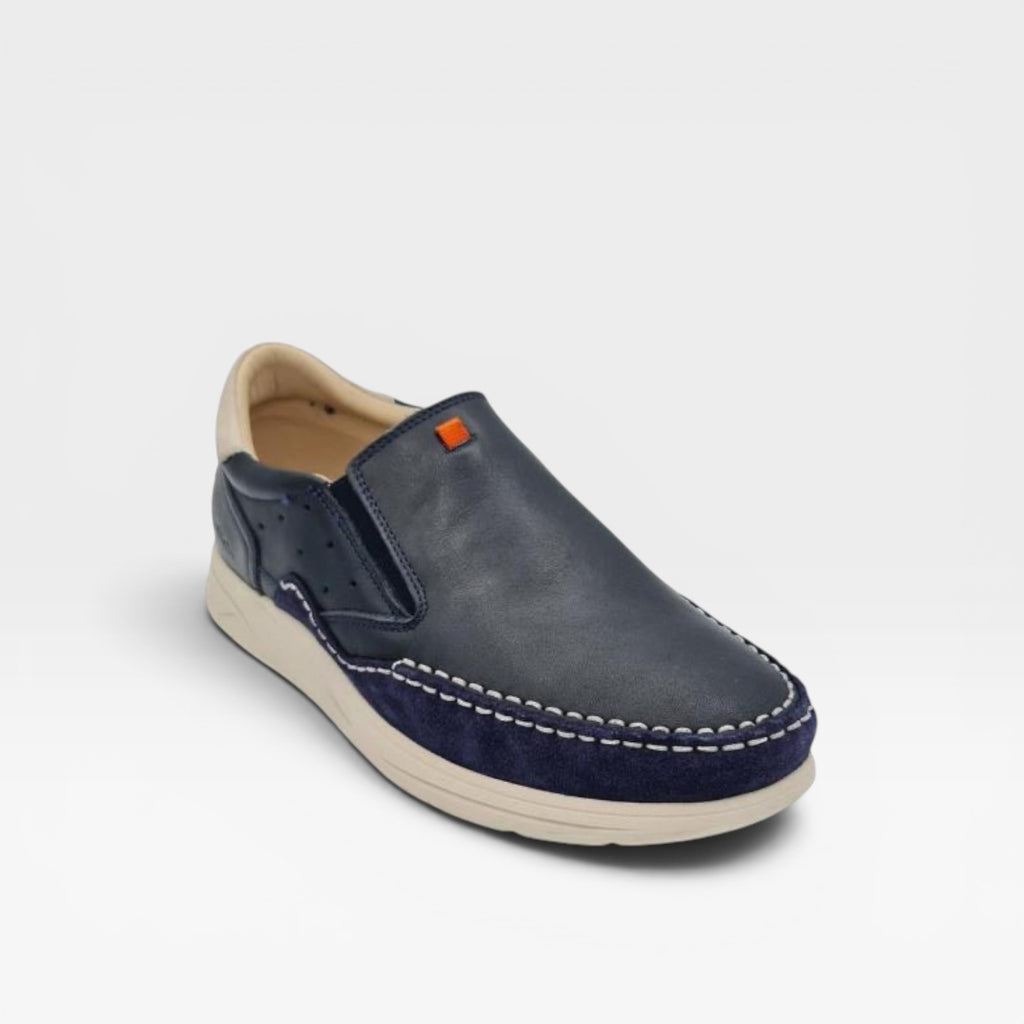 Mocasín casual piel azul marino - Baerchi