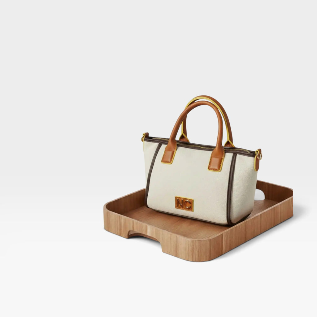 Mini bolso lona neutra arena - Noco