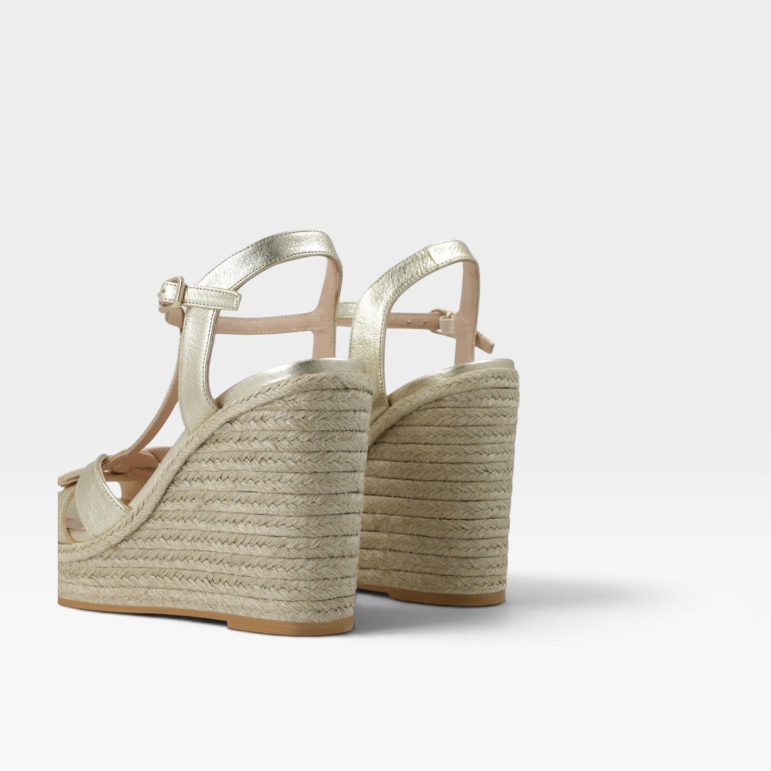 Sandalias de plataforma en piel metalizada cava  - Lodi