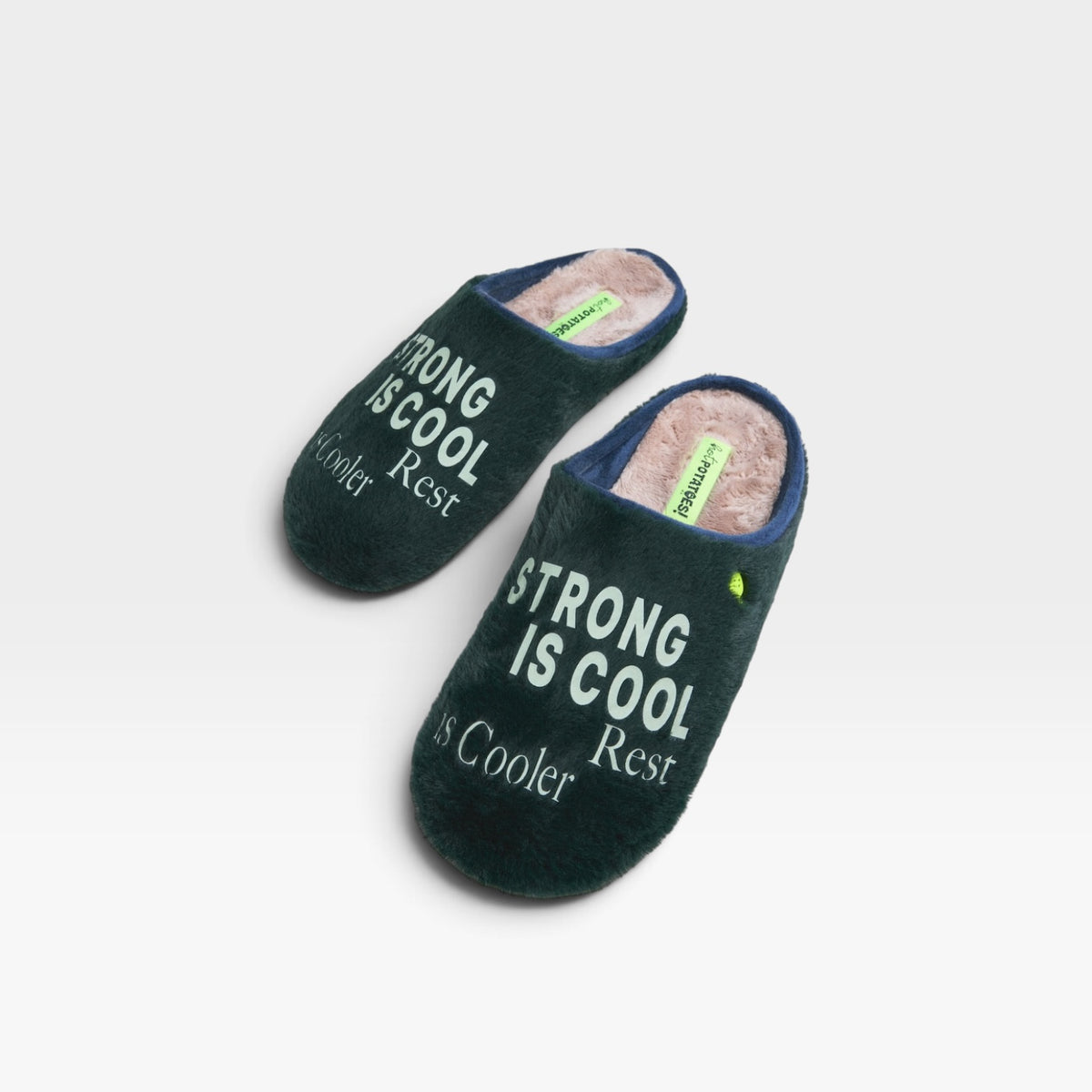 Zapatillas de casa de pelo con texto - Hot Potatoe