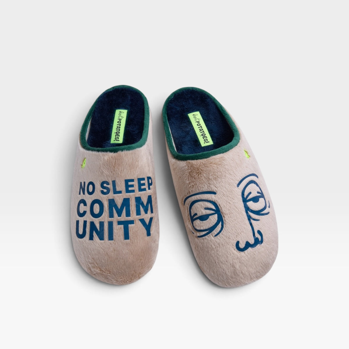 Zapatillas de casa de pelo con texto - Hot Potatoe