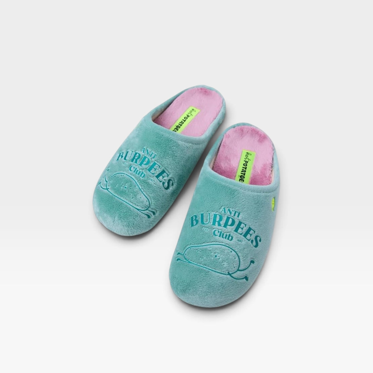 Zapatillas de casa de pelo con texto - Hot Potatoe