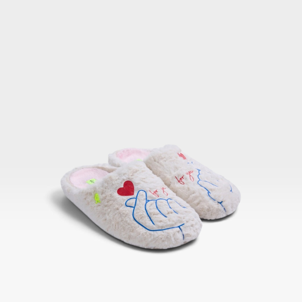 Zapatillas de casa de pelo con texto - Hot Potatoe