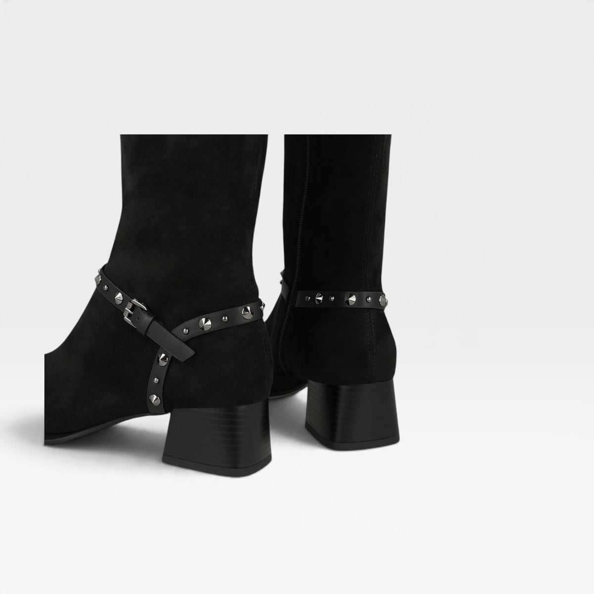 Botas de mujer en antelina con detalle de tachas - Lodi
