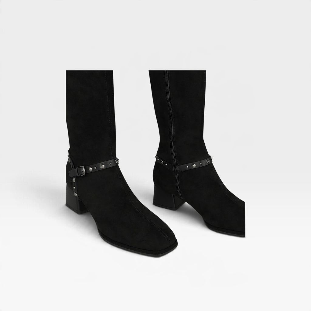 Botas de mujer en antelina con detalle de tachas - Lodi