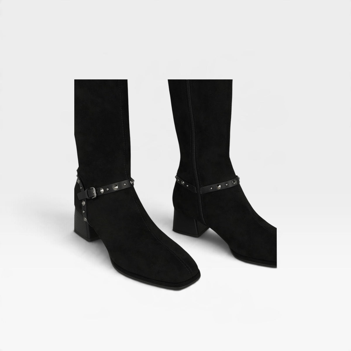 Botas de mujer en antelina con detalle de tachas - Lodi