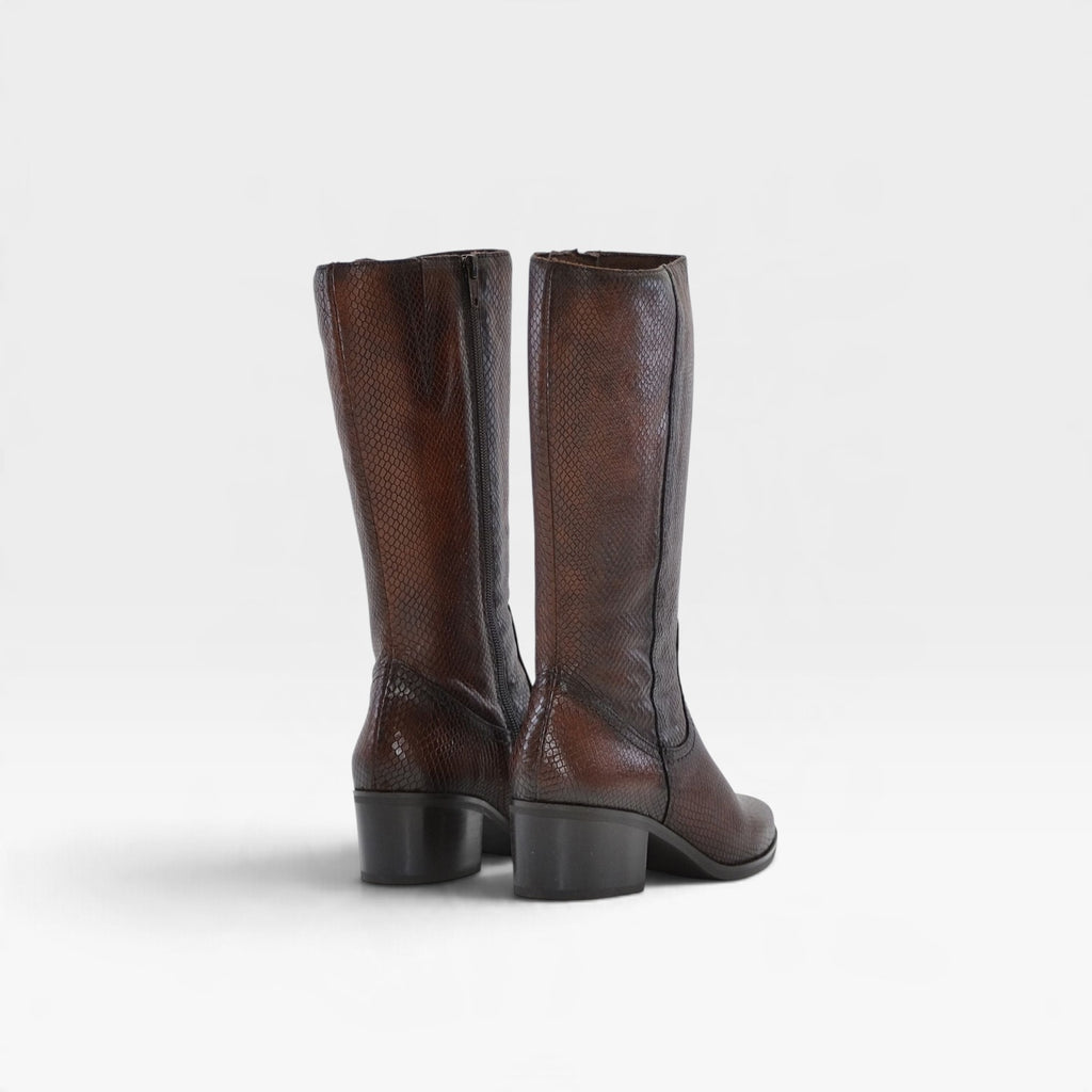 Bota mujer Cowboy marrón pitón 3058 ￼- Kaola