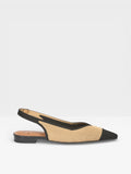 Slingback bicolor negro y beige - Miss elastic