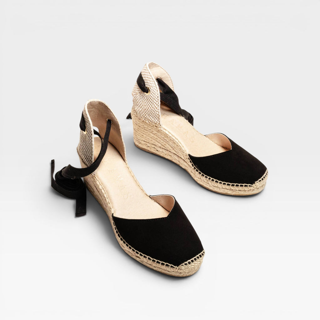 Romero Cuña 7 cm Ante Negro - Alhamas