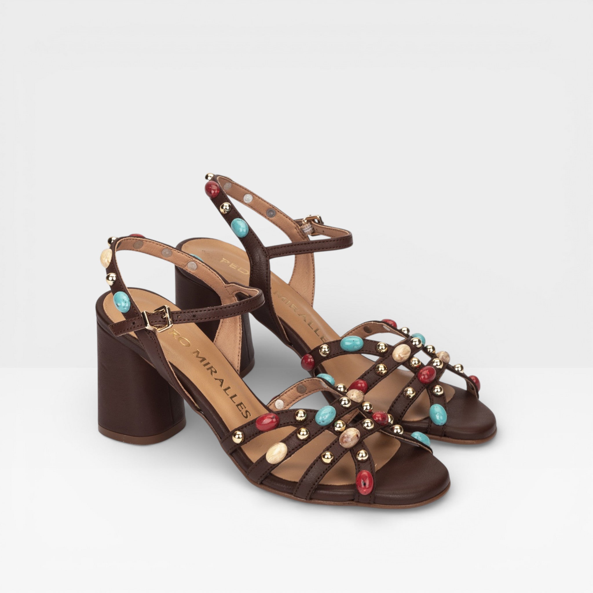 Sandalias Tacón Cobreros Marrones - Pedro Miralles