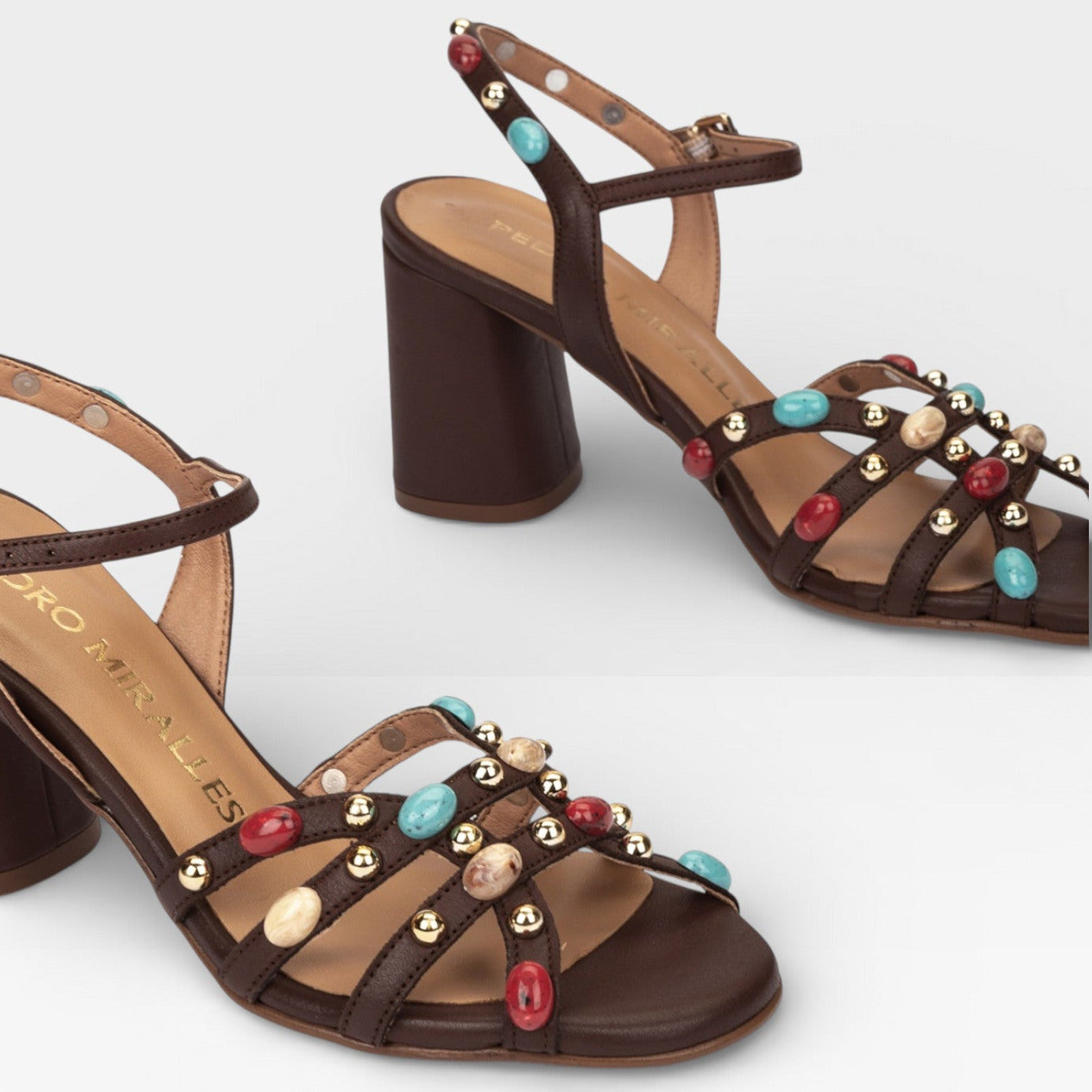 Sandalias Tacón Cobreros Marrones - Pedro Miralles