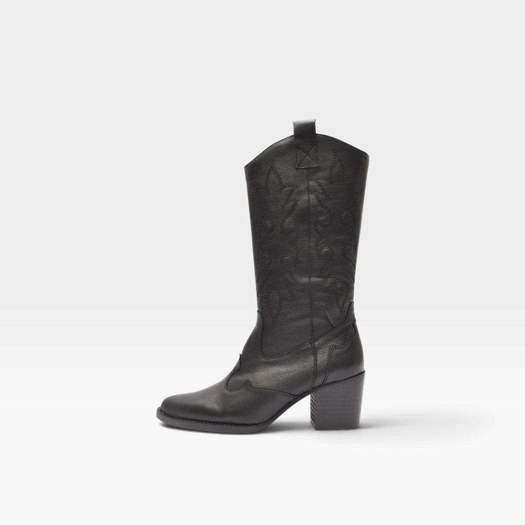 Bota Cowboy negra piel - Yowas