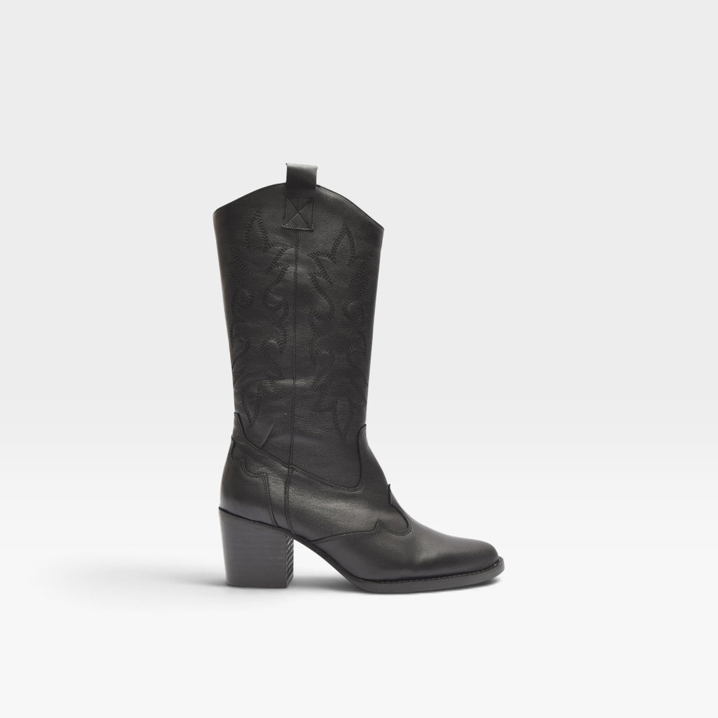 Bota Cowboy negra piel - Yowas