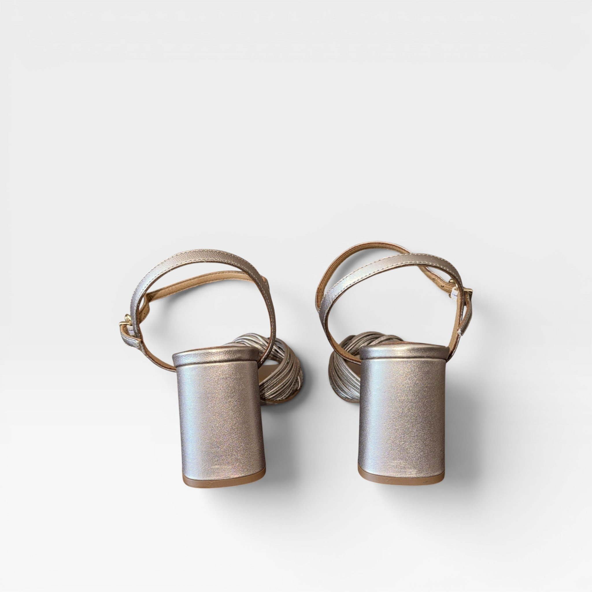 Sandalias Tacón Napa Metal Humo 18245  - Pedro Miralles