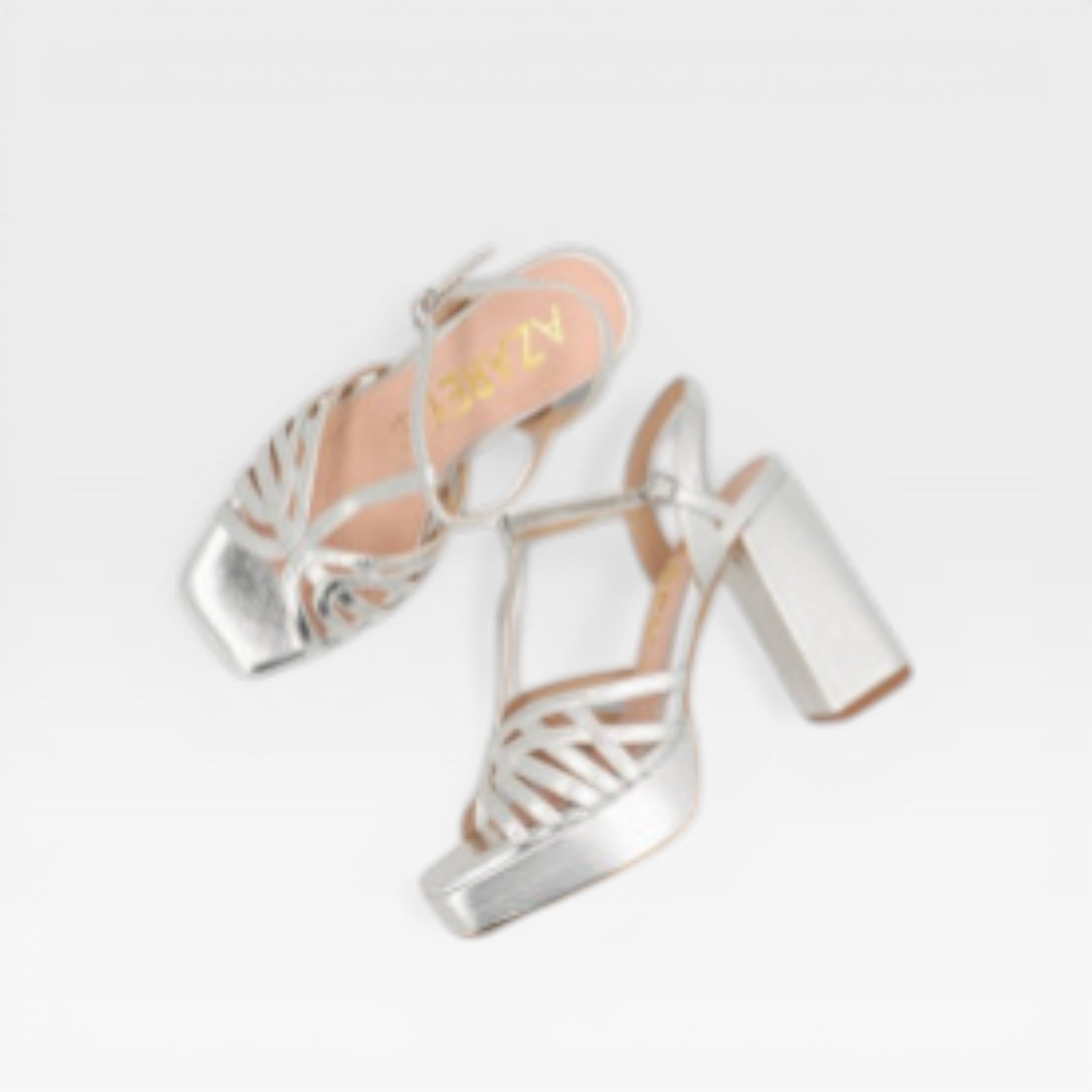Sandalias Tacón  plata  - Azarey