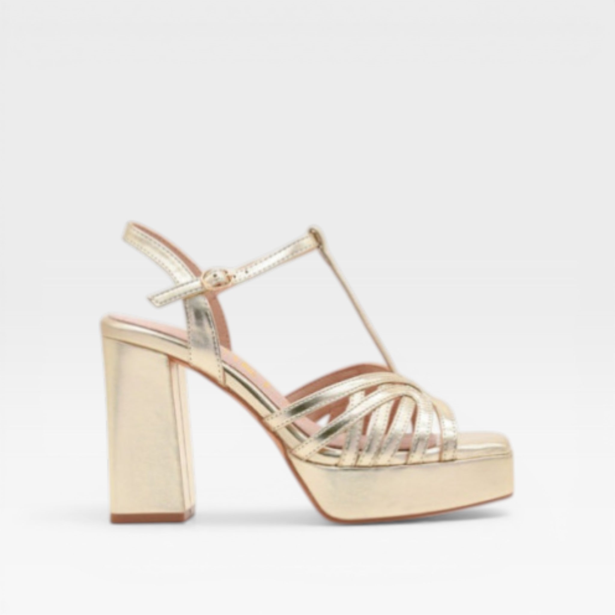 Sandalias Tacón dorada  - Azarey