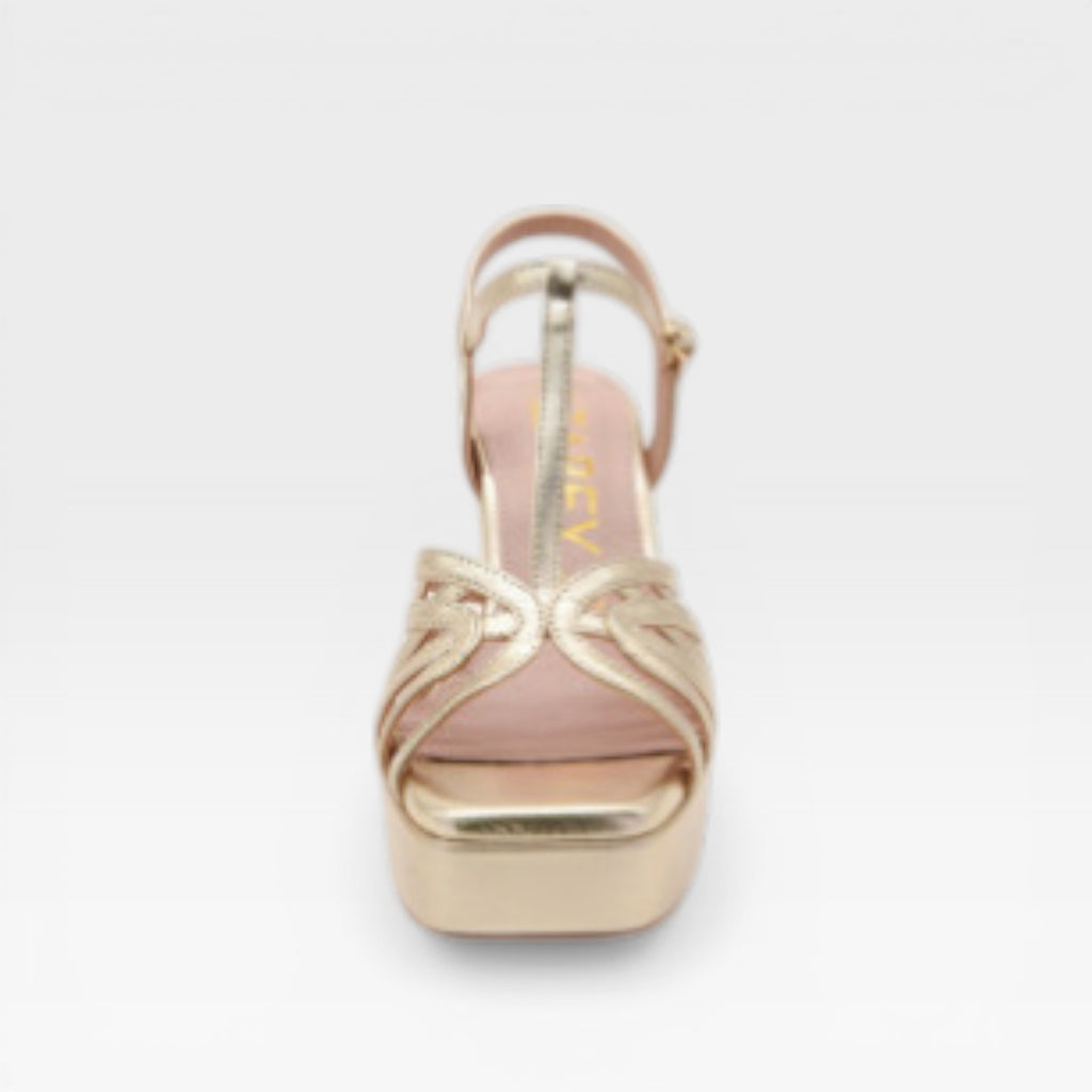 Sandalias Tacón dorada  - Azarey