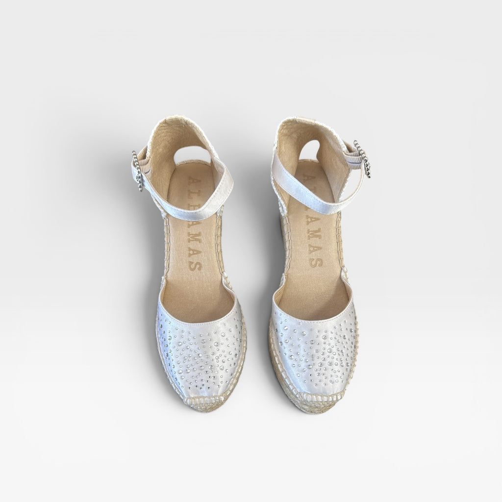 Dalia Cuña 10 cm Raso Blanco - Alhamas