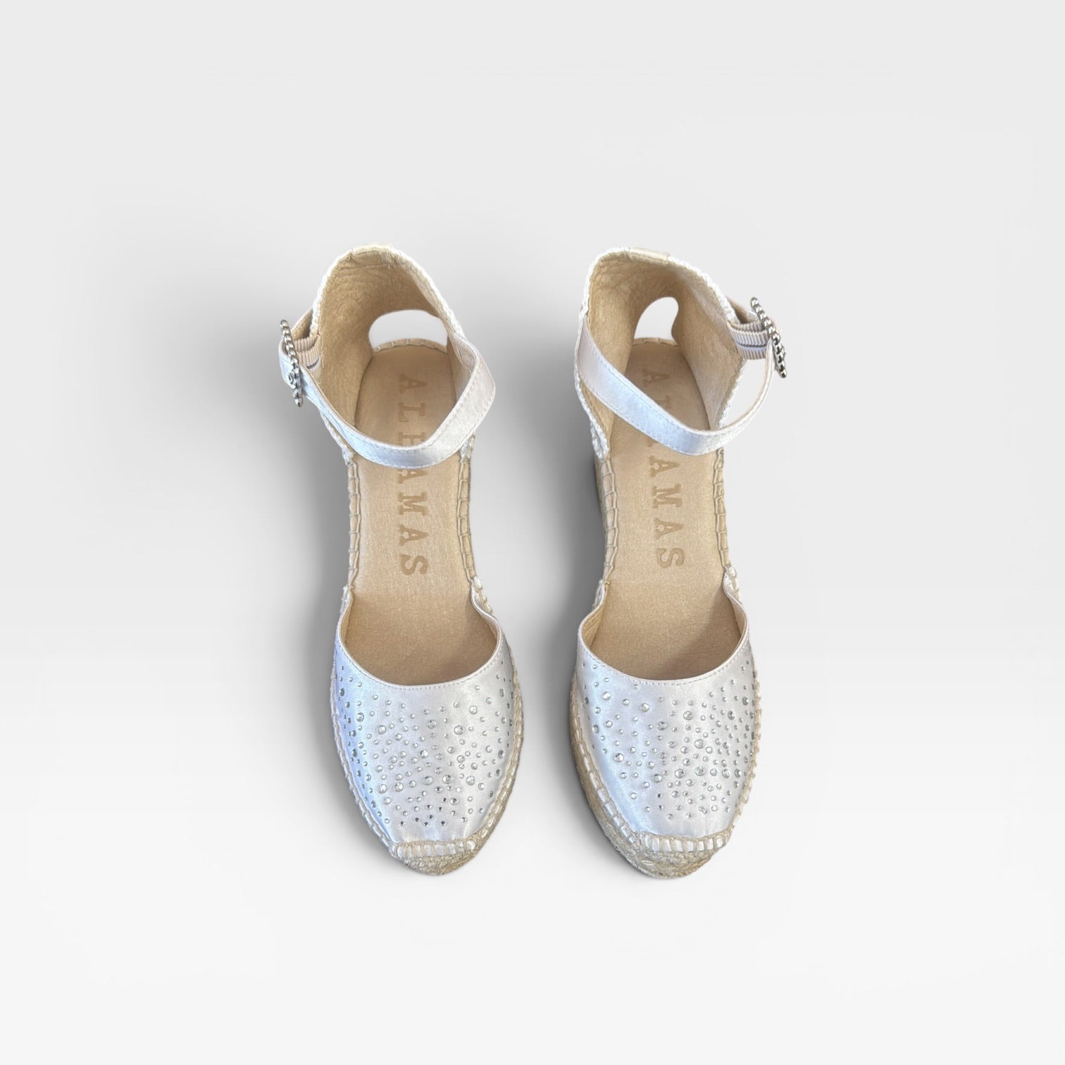 Dalia Cuña 10 cm Raso Blanco - Alhamas