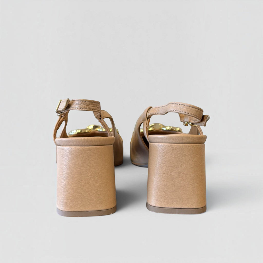 Mocasín tacón destalonado camel - Pedro Miralles