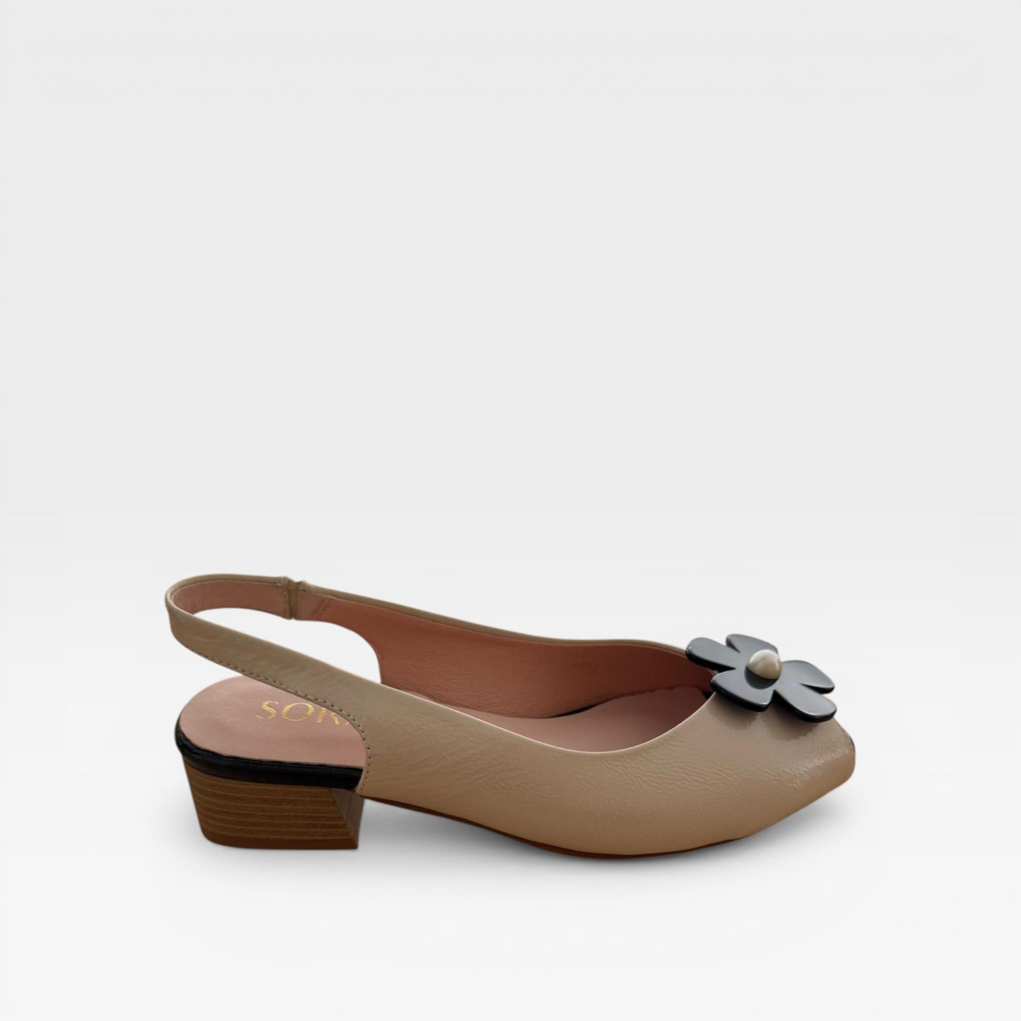 Bailarinas beige flor  - Soraya