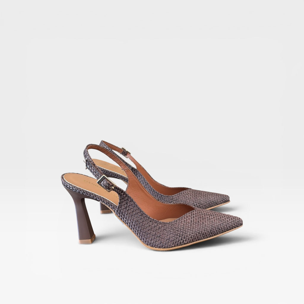 Zapato de salón destalonado en tejido trenzado Habana -Daniela Vega