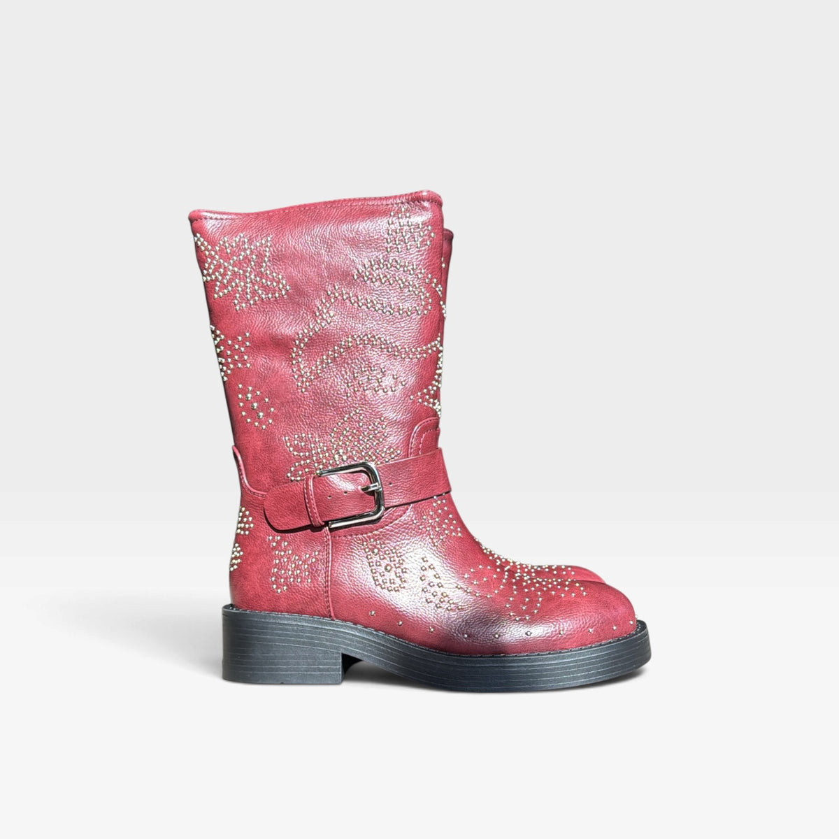 Bota media burdeos tachas  - Noa Harmon