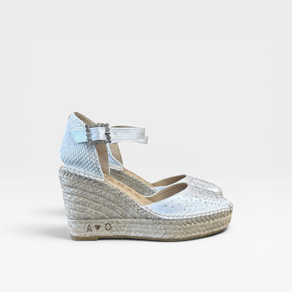Dalia Cuña 10 cm Raso Blanco - Alhamas