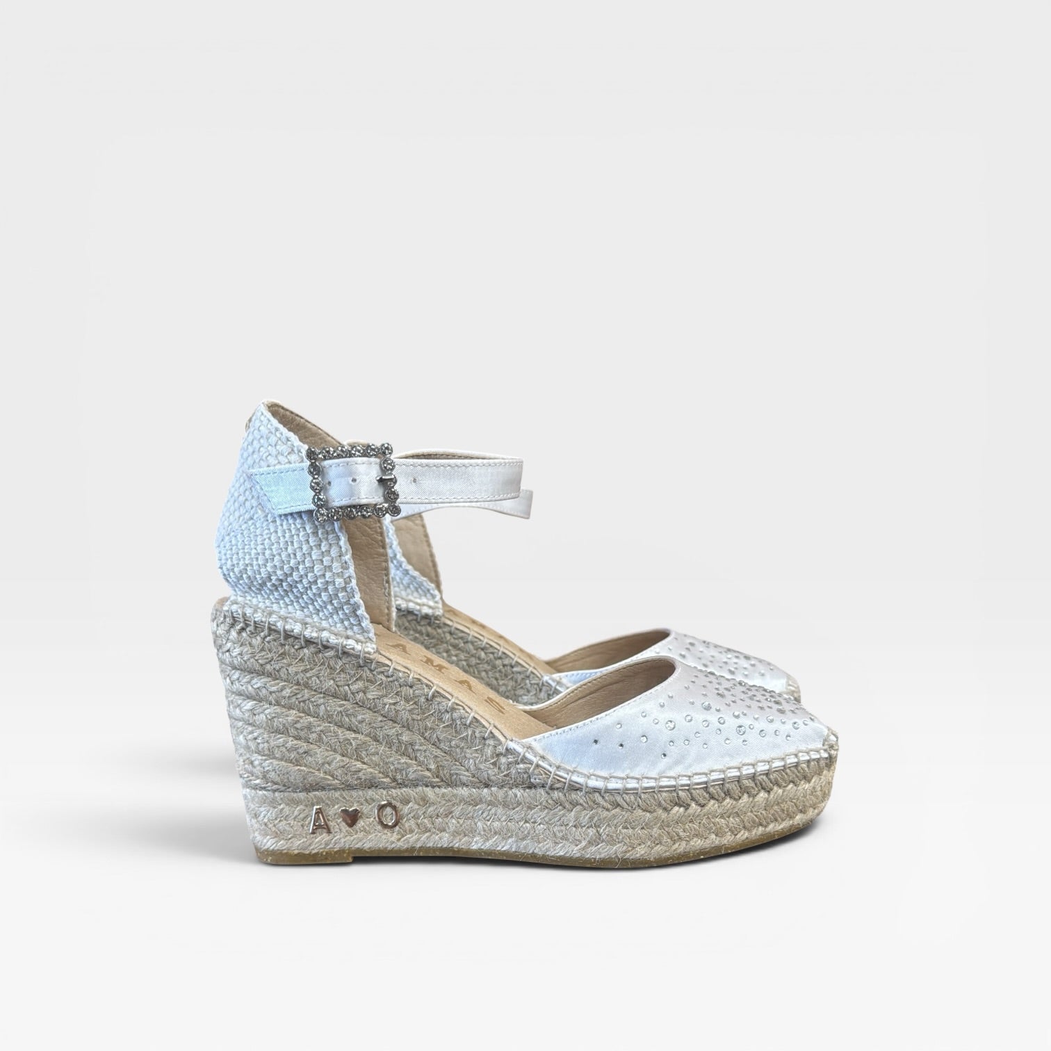 Dalia Cuña 10 cm Raso Blanco - Alhamas