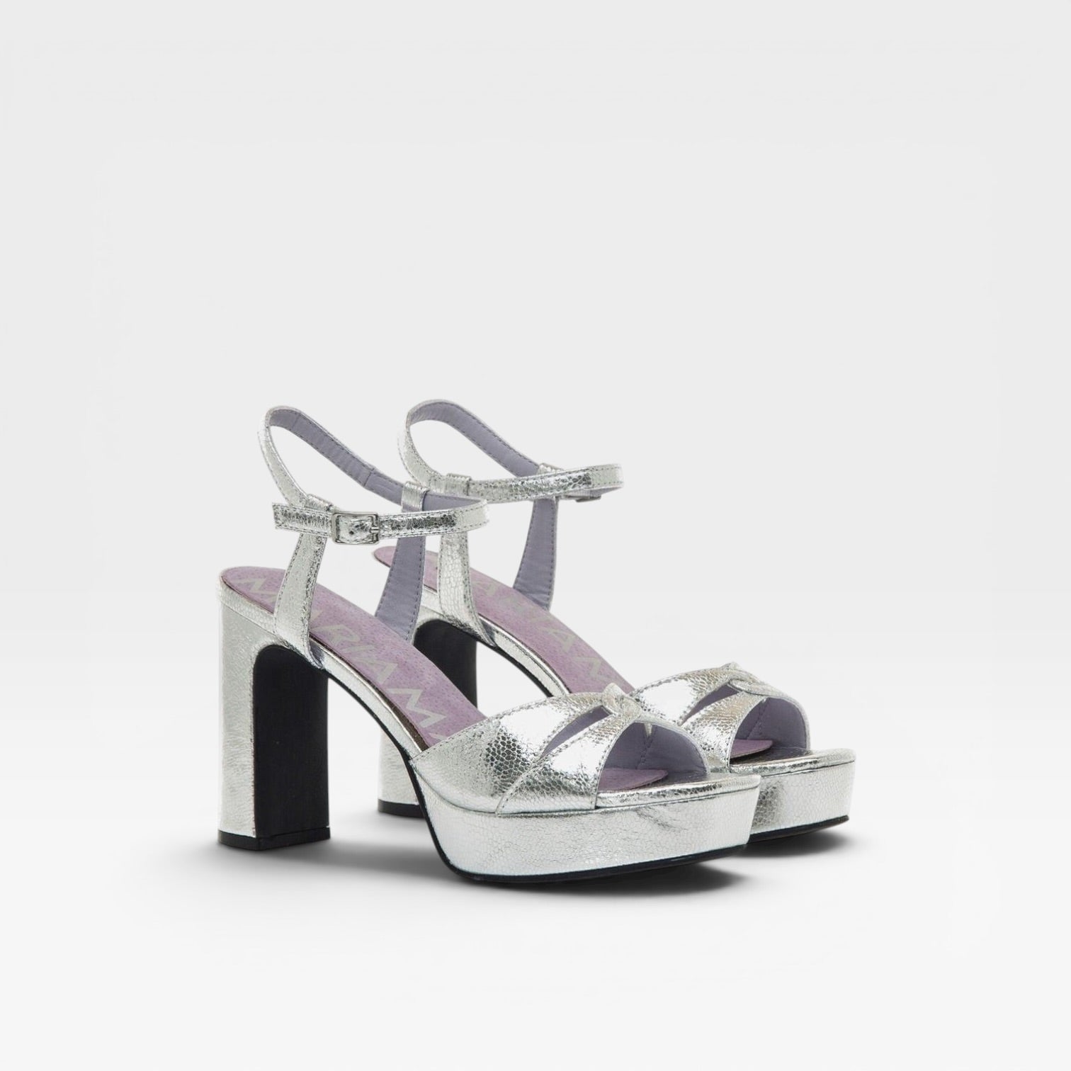 Sandalias de tacón Roseta PLATA  mujer- Mariamare