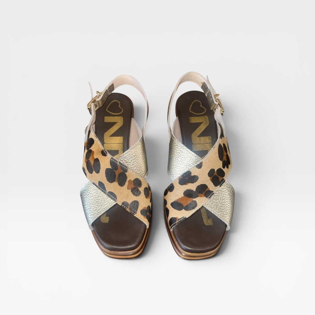 Sandalia tacón animal print- Nival