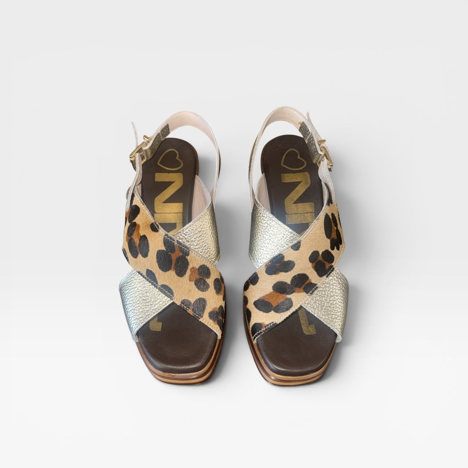 Sandalia tacón animal print- Nival