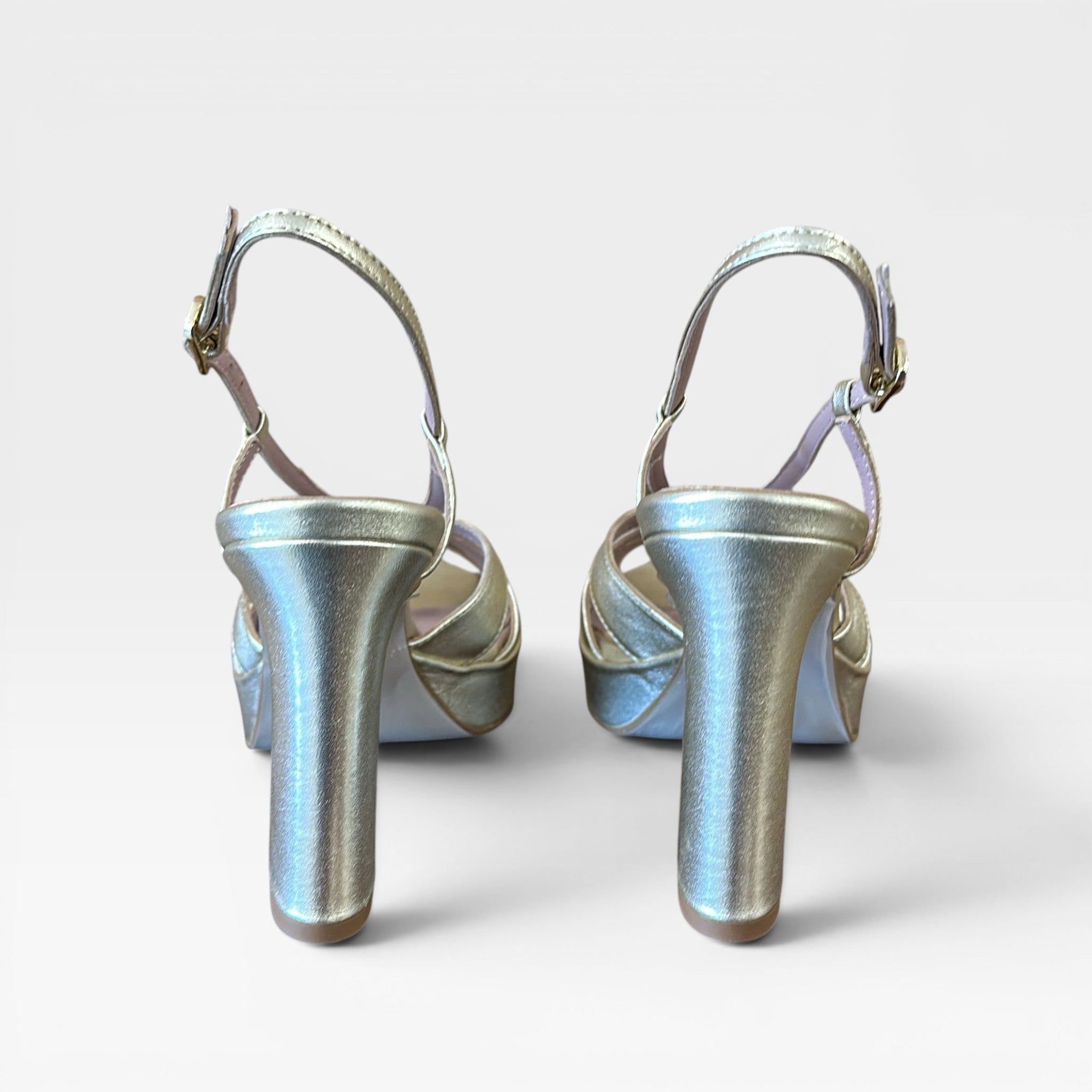 Sandalias Tacón Platino - Pedro Miralles
