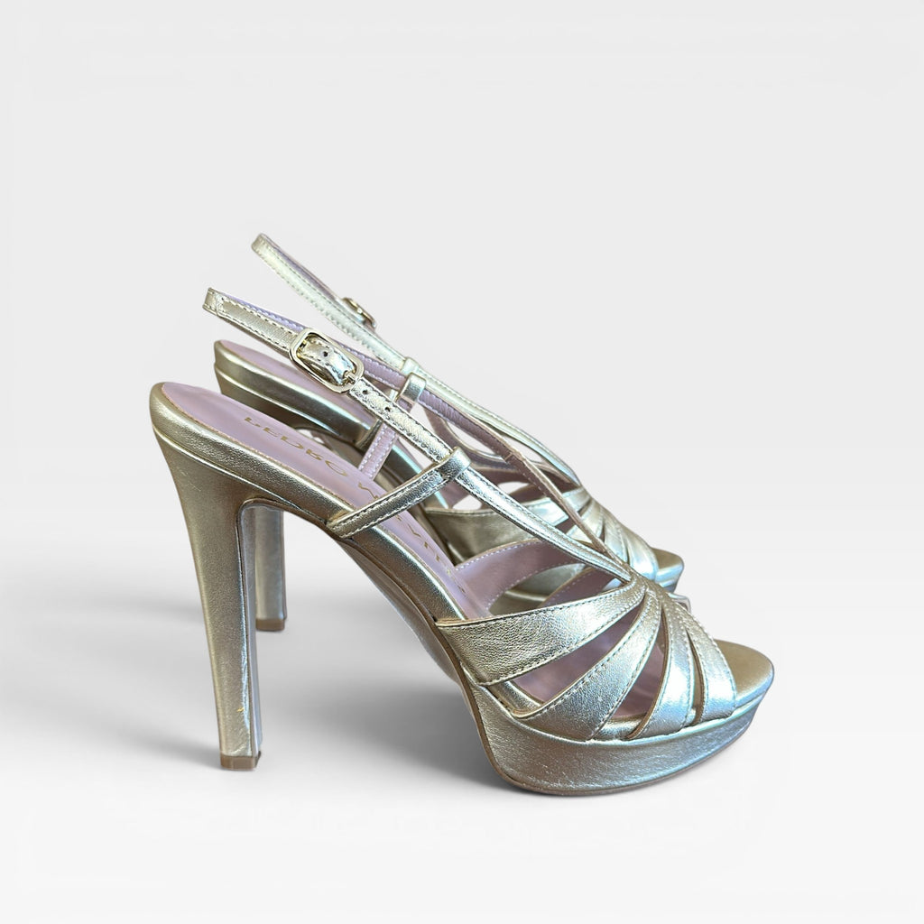 Sandalias Tacón Platino - Pedro Miralles