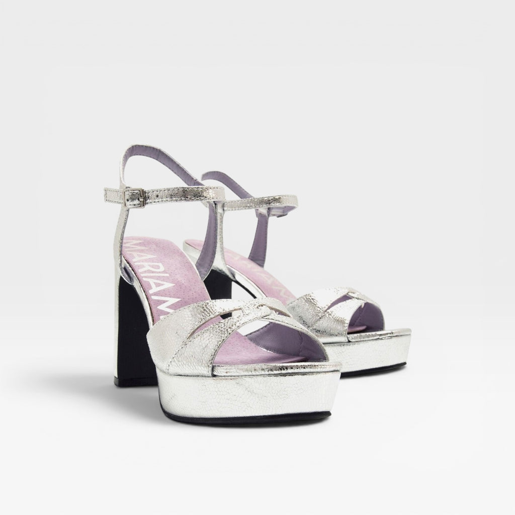 Sandalias de tacón Roseta PLATA  mujer- Mariamare