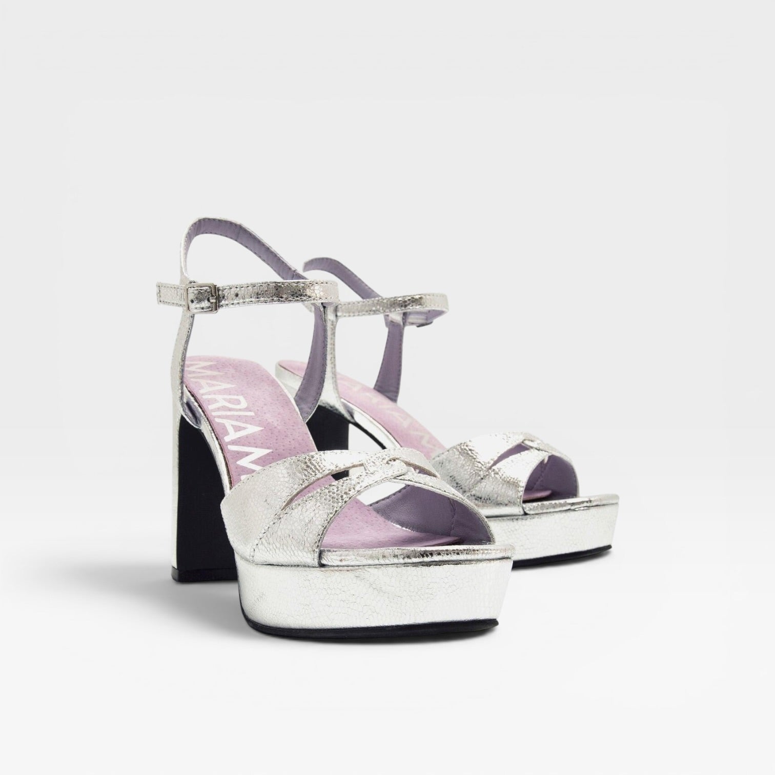 Sandalias de tacón Roseta PLATA  mujer- Mariamare