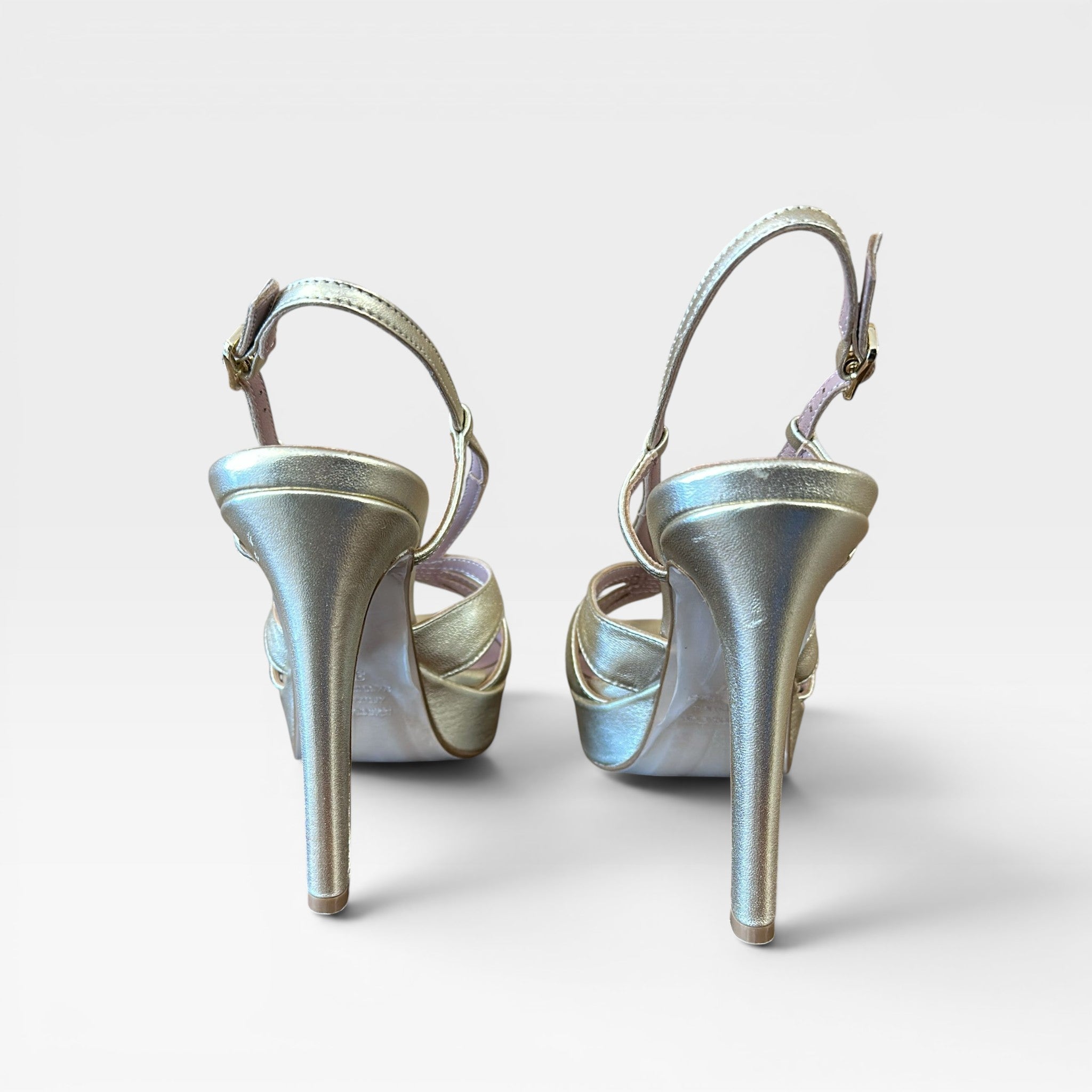 Sandalias Tacón Platino - Pedro Miralles