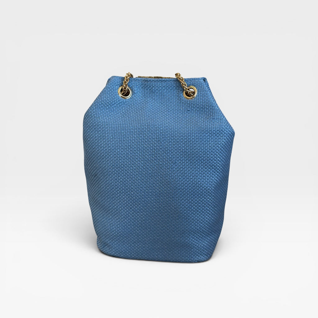 Bolso bombonera fiesta azul con detalle pedrería- Sitara