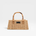 Bolso bandolera mini rígido box beige- Gaimo