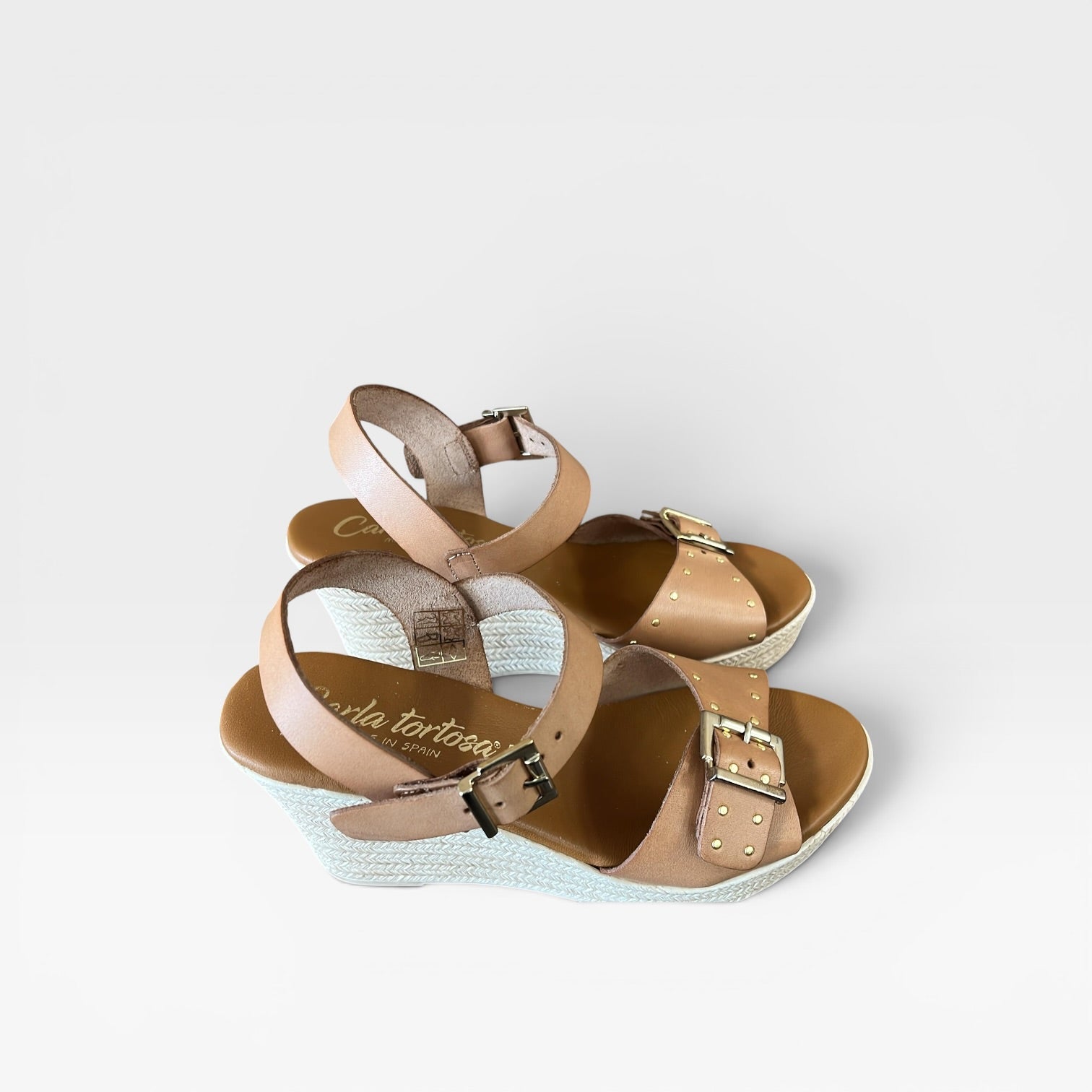 Sandalia tacón Camel  - Carla Tortosa