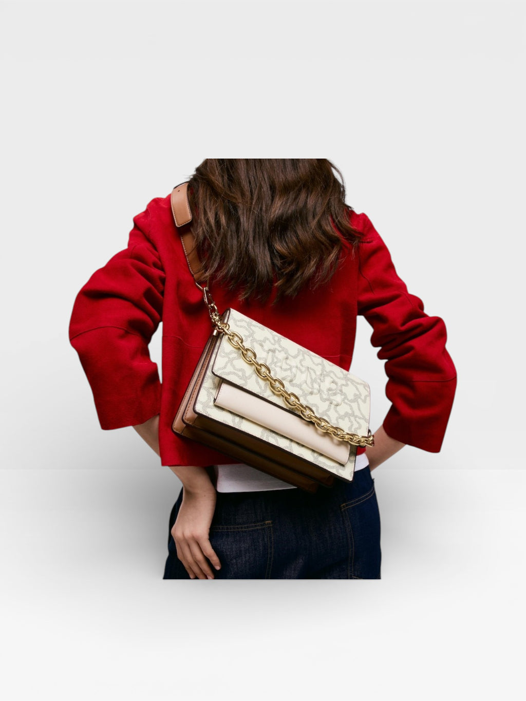 Bandolera mediana Audree Chain beige Kaos Icon - TOUS