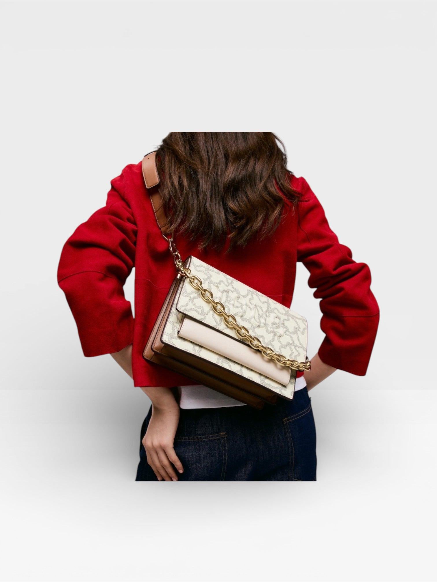 Bandolera mediana Audree Chain beige Kaos Icon - TOUS