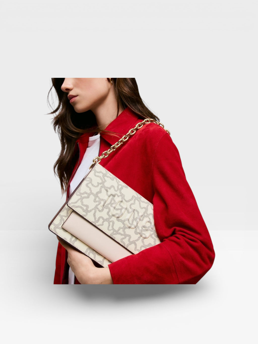 Bandolera mediana Audree Chain beige Kaos Icon - TOUS