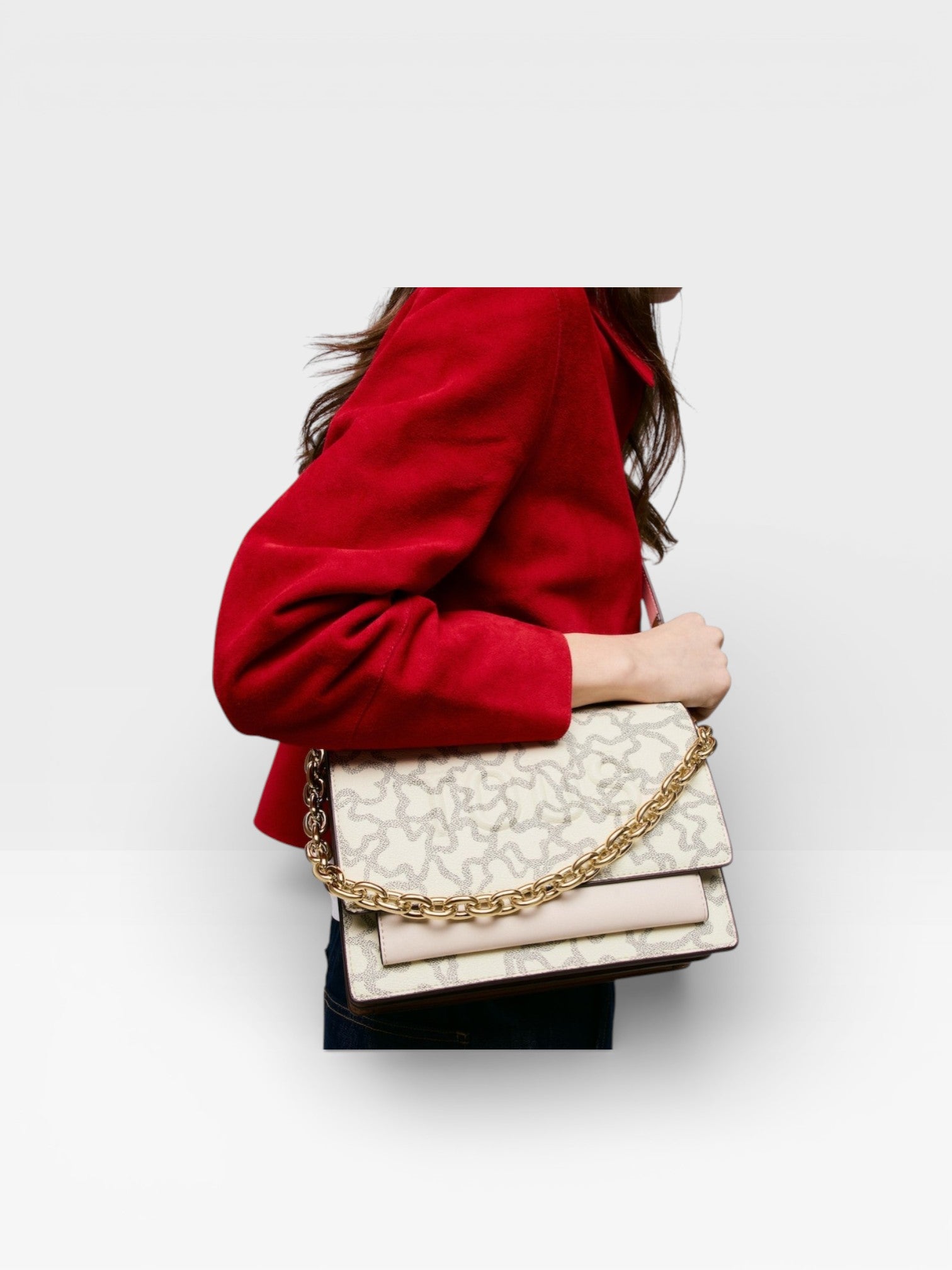 Bandolera mediana Audree Chain beige Kaos Icon - TOUS