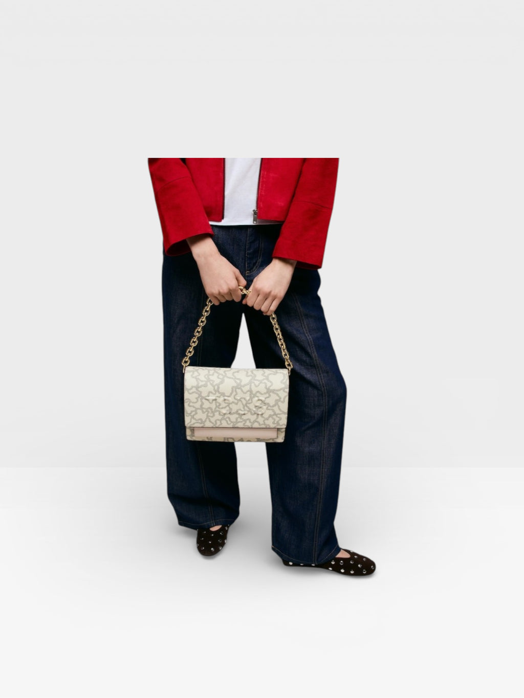 Bandolera mediana Audree Chain beige Kaos Icon - TOUS