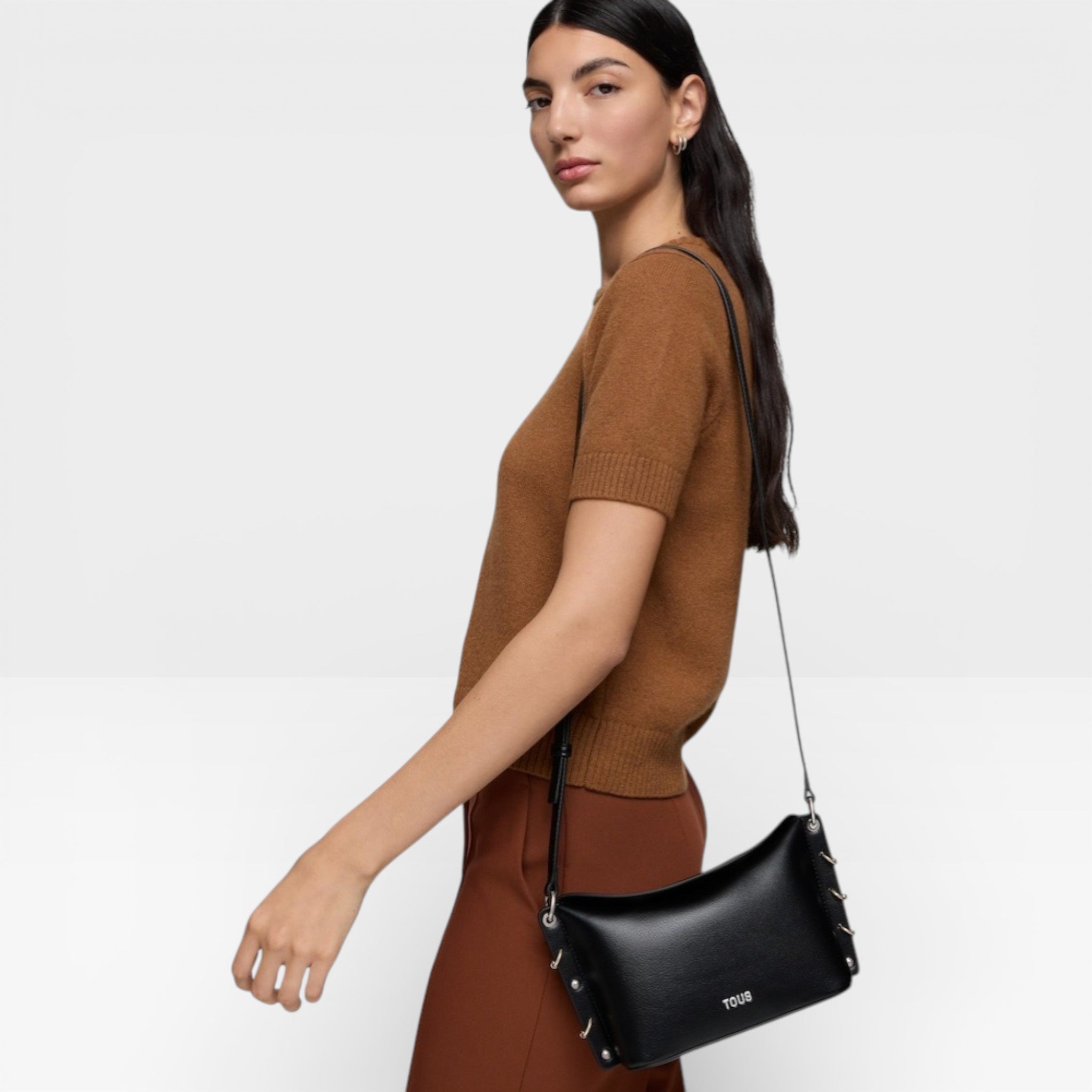 Bandolera pequeña negra Jewelry Studs - TOUS